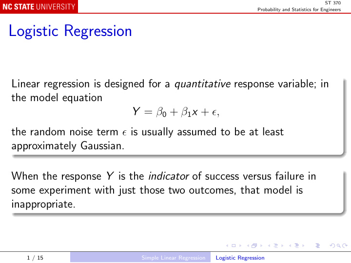 logistic regression