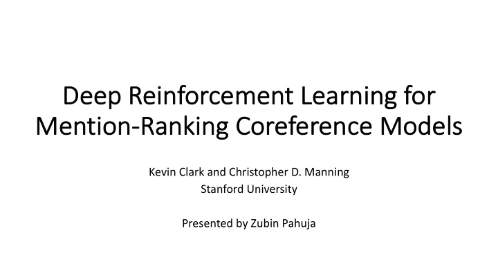 deep reinforcement le learning for me menti tion on ra