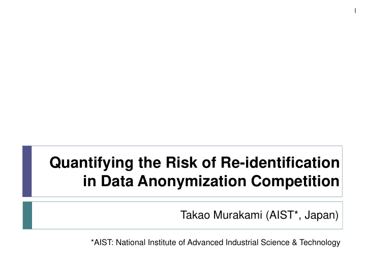 quantifying the risk of re identification