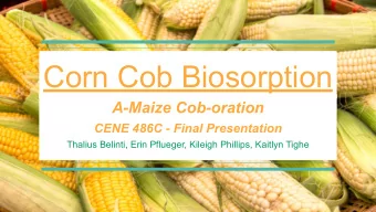 Corn Cob Biosorption  A-Maize Cob-oration  CENE 486C - Final Presentation  Thalius Belinti, Erin