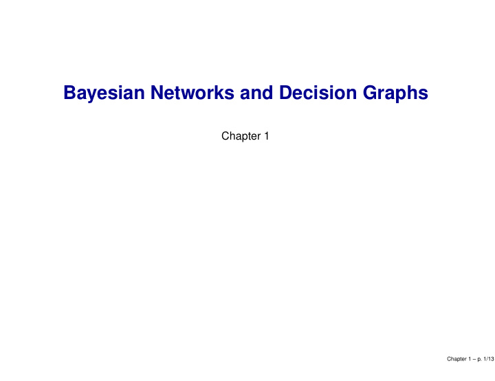 bayesian networks and decision graphs