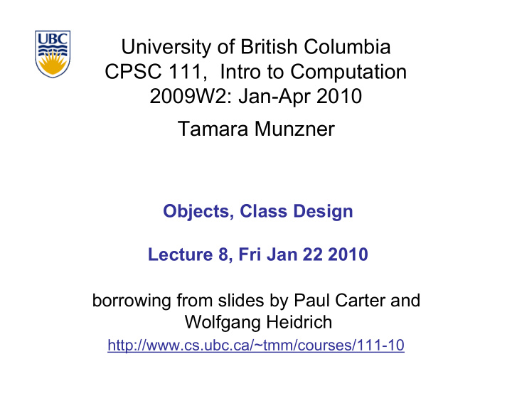university of british columbia cpsc 111 intro to