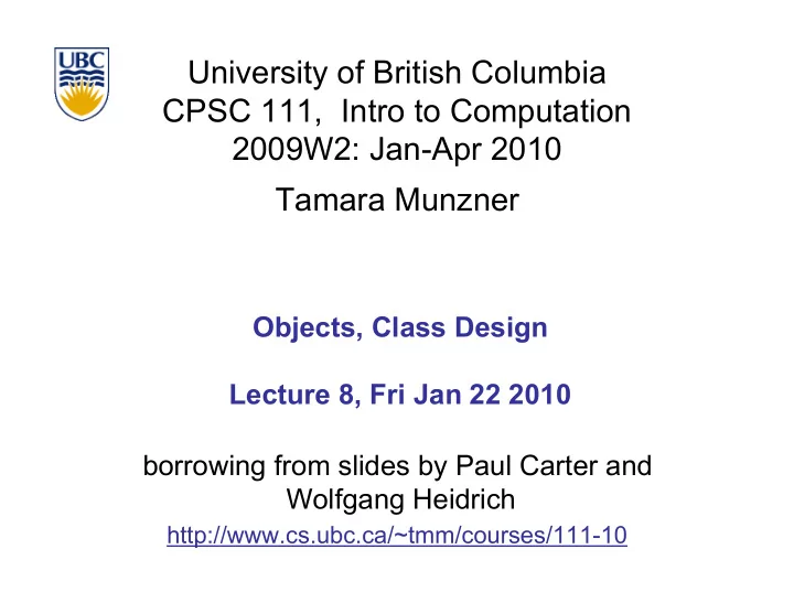 university of british columbia cpsc 111 intro to