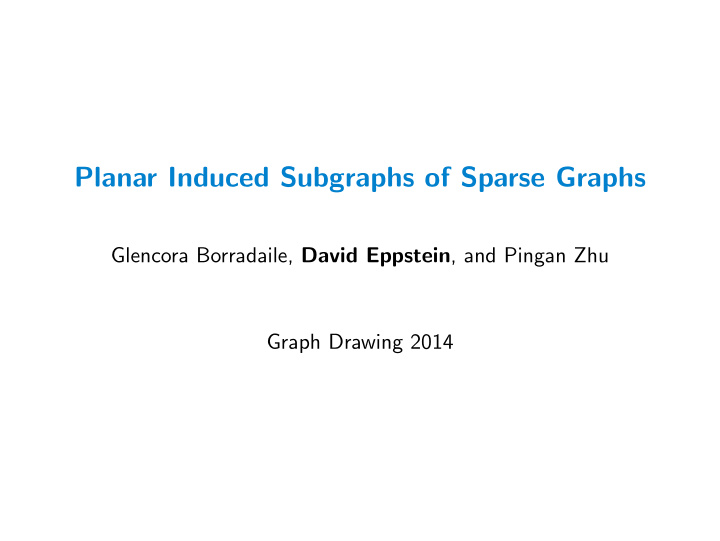 planar induced subgraphs of sparse graphs