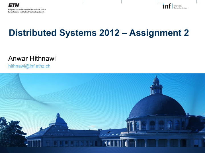 distributed systems 2012 assignment 2