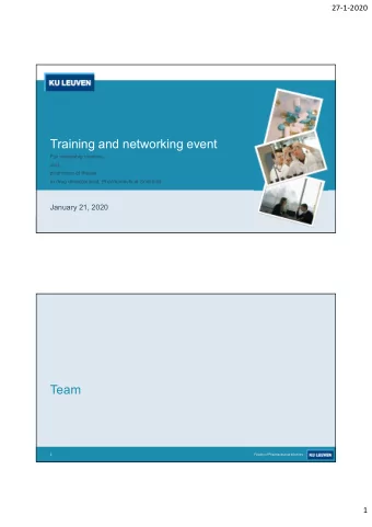 Training and networking event  For internship mentors  and  promoters of theses  In drug