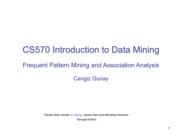 cs570 introduction to data mining