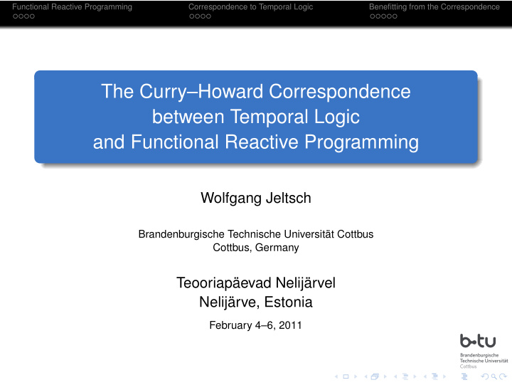 the curry howard correspondence between temporal logic