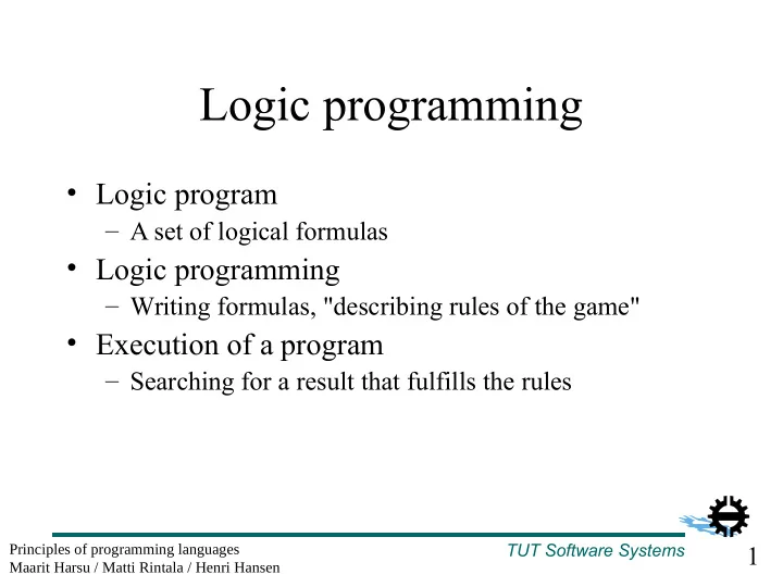 logic programming