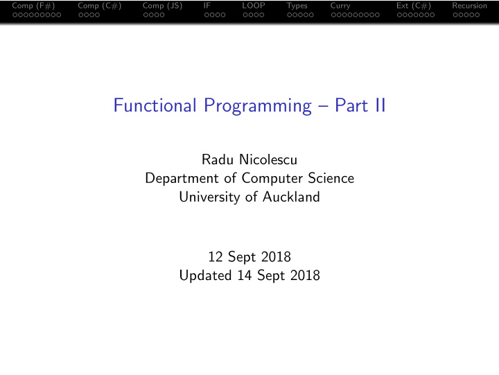 functional programming part ii