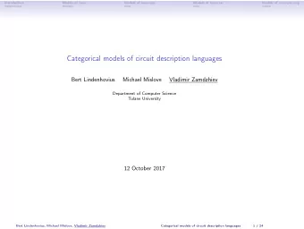 Categorical models of circuit description languages  Bert Lindenhovius  Michael Mislove  Vladimir
