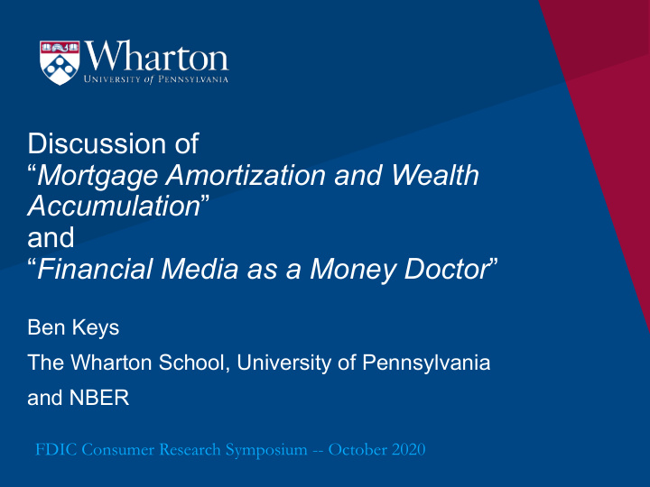 discussion of mortgage amortization and wealth