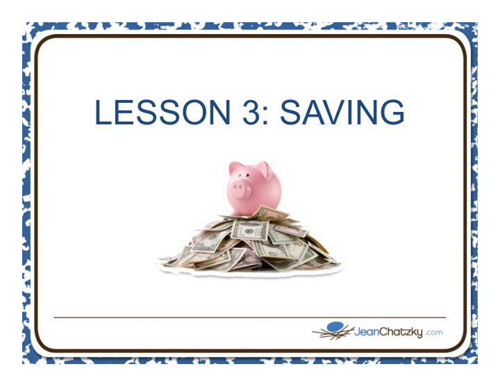lesson 3 saving money rule 21