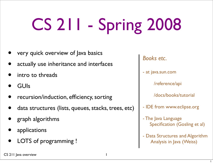 cs 211 spring 2008