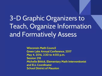Teach, Organize Information  and Formatively Assess  Wisconsin Math Council  Green Lake Annual