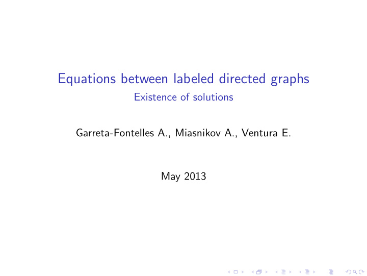 equations between labeled directed graphs