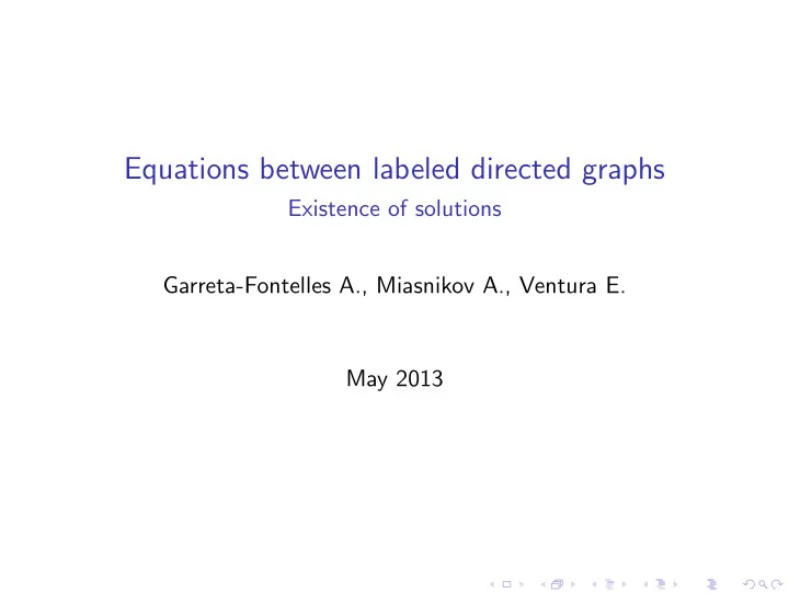 equations between labeled directed graphs