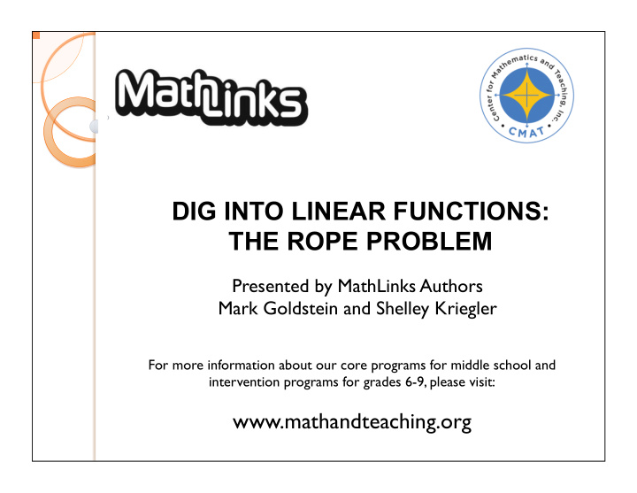 dig into linear functions