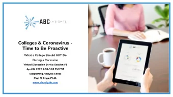 Colleges &amp; Coronavirus -  Time to Be Proactive  What a College Should NOT Do  During a