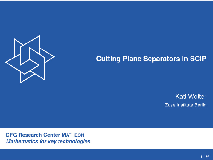 cutting plane separators in scip