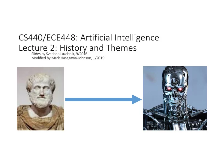 cs440 ece448 artificial intelligence lecture 2 history