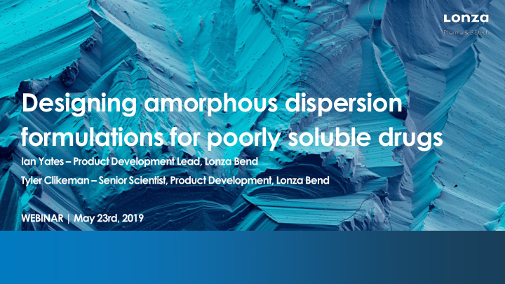 designing amorphous dispersion formulations for poorly