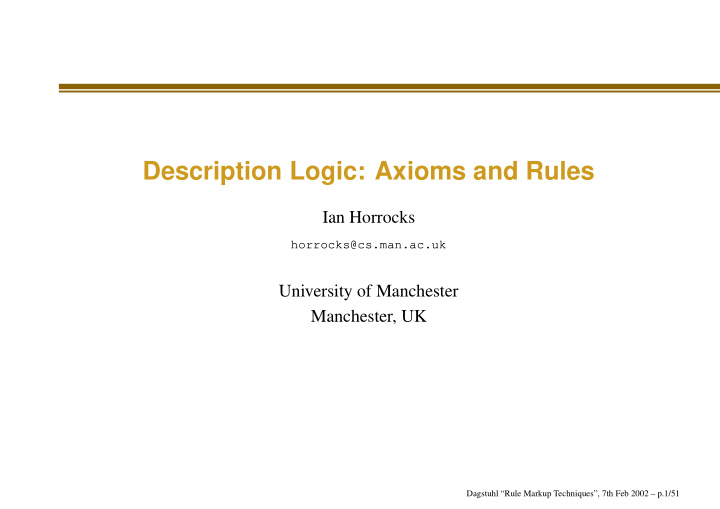 description logic axioms and rules