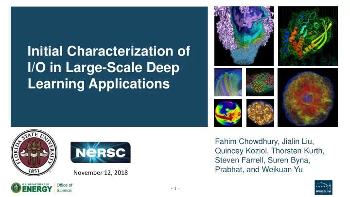 initial characterization of i o in large scale deep