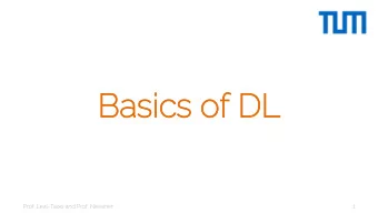 Basic  ics of  f DL  Prof. Leal-Taix and Prof. Niessner  1  What we assume you know  Linear