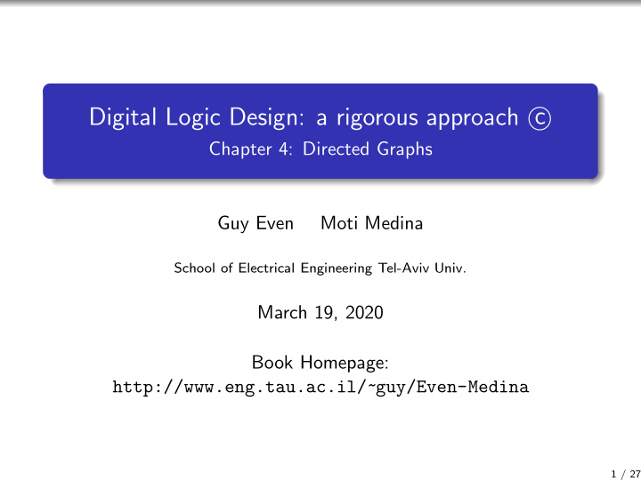 digital logic design a rigorous approach c