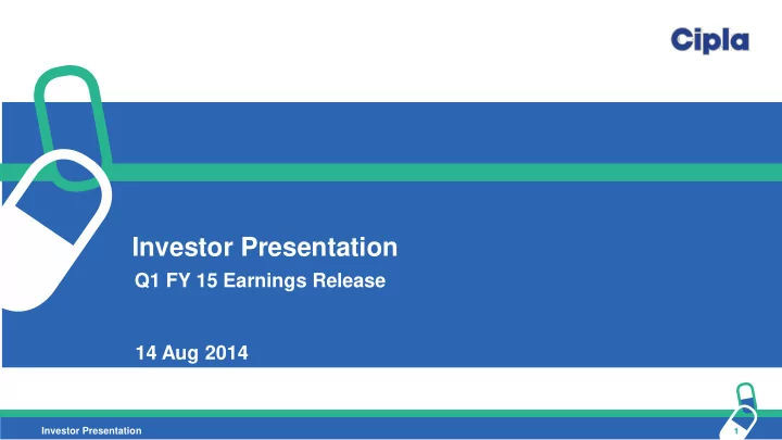 investor presentation
