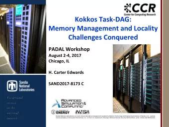 Kokkos Task-DAG:  Photos placed in  Memory Management and Locality  horizontal position  with even