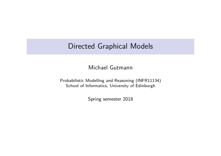 directed graphical models