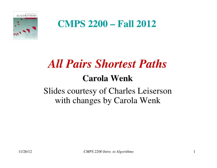 all pairs shortest paths