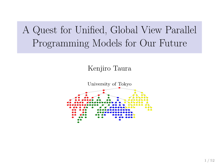 a quest for unified global view parallel programming