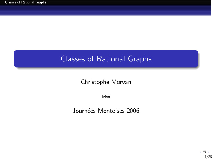 classes of rational graphs