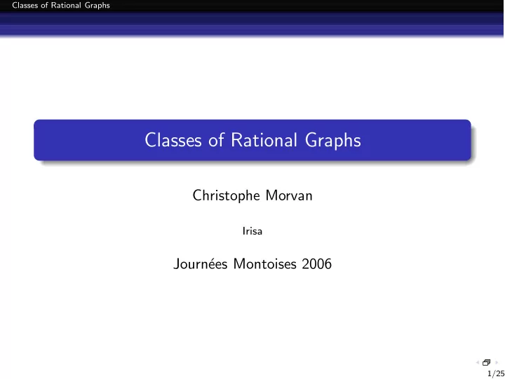 classes of rational graphs
