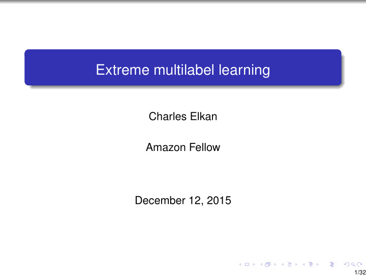 extreme multilabel learning