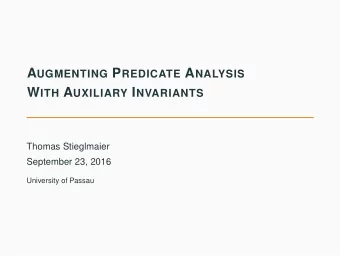 H ANDLING I NVARIANTS IN THE P REDICATE CPA  One manager class  Exposes general methods for
