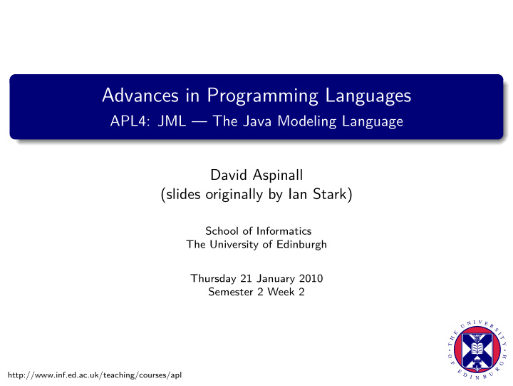 advances in programming languages