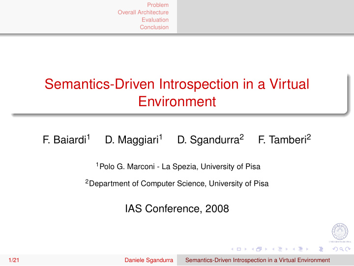 semantics driven introspection in a virtual environment