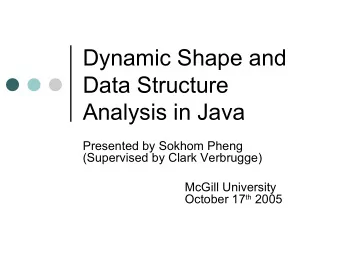 Dynamic Shape and  Data Structure  Analysis in Java  Presented by Sokhom Pheng  (Supervised by