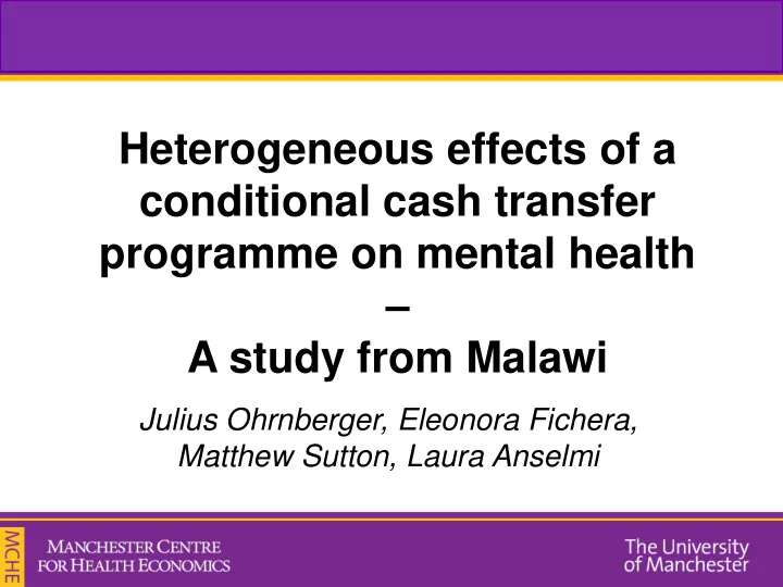 conditional cash transfer