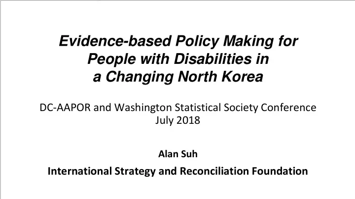 evidence based policy making for
