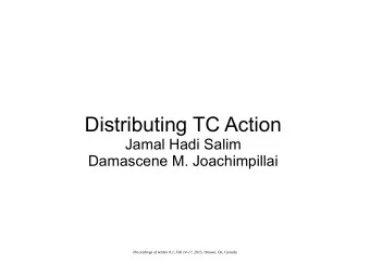 Distributing TC Action  Jamal Hadi Salim  Damascene M. Joachimpillai  Proceedings of netdev 0.1,