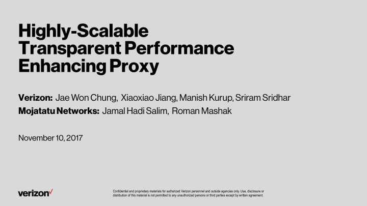 highly scalable transparent performance enhancing proxy