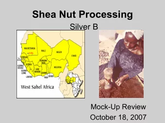 Shea Nut Processing  Silver B  Mock-Up Review  October 18, 2007  Customer Contract  Product