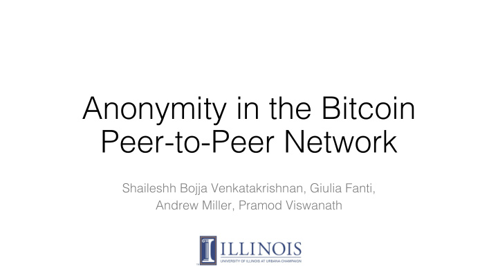 anonymity in the bitcoin peer to peer network