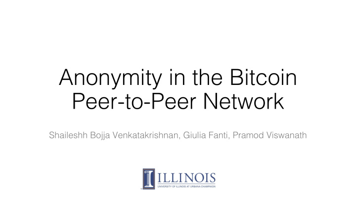 anonymity in the bitcoin peer to peer network