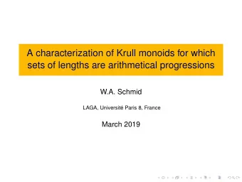 A characterization of Krull monoids for which  sets of lengths are arithmetical progressions  W.A.